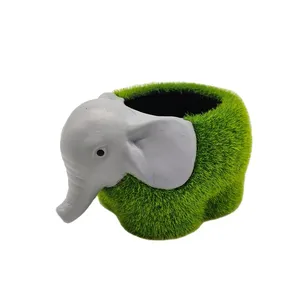 Fabrika fiyat Terracotta fil şekli yosun Pot; Mini yosun saksı hayvan şekli bahçe bitki el sanatları ve hediyeler