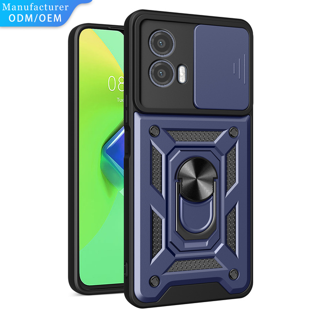 Magnetic Ring Stand Phone Cases for Motorola Moto G53/EDGE 30 Ultra 5G Sliding Window Camera Protector Mobile Cover