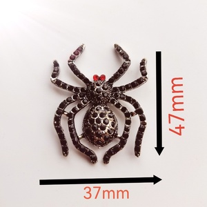 Breloques DIY vintage en alliage araignée entièrement serties de strass, à dos plat, pour accessoires de voiture, coques de téléphone, <span class=keywords><strong>Crocs</strong></span>, pinces à cheveux, vente en gros - Product Image 3