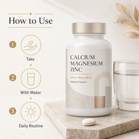 Compléments alimentaires de haute puissance 1,2 g 100 comprimés Calcium Fer Zinc Sélénium avec Vitamine D3 pour la récupération des personnes âgées et l'immunité Vente en gros