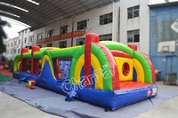 Structure gonflable de course à obstacles pour enfants, trampoline de jeu actif, aire de jeux extérieure pour parc à thème, vente en gros
