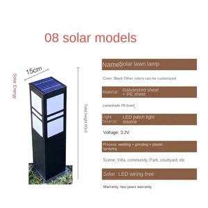 โคมไฟชานบ้านสีดำ, ไฟ ABS กันน้ำสำหรับกลางแจ้งมีคุณสมบัติกันน้ำใช้พลังงานแสงอาทิตย์สำหรับทางเดินในสวน - Product Image 3