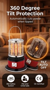Calentador Eléctrico Portátil de Cerámica Metálica para Escritorio, Protección Contra Sobrecalentamiento y Derribamiento, <span class=keywords><strong>Bajo</strong></span> <span class=keywords><strong>Consumo</strong></span> de Energía, Calefacción Infrarroja Silenciosa - Product Image 4
