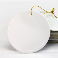 BESTCERA cadeau de boule de Noël à sublimation personnalisée ébauches rondes cercle de sublimation ornements d'arbre de Noël en céramique