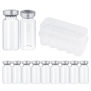 10ml Crimp Neck Sterile Glass Vial Empty Cosmetic Serum <b>Bottle</b> with Rubber <b>Stopper</b> Gold Stamping Packaging - Product Image 1