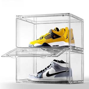 Magnetic Transparent Acrylic <strong>Shoe</strong> <strong>Storage</strong> Box Plastic Stackable Custom Drop Front Clear <strong>Shoe</strong> Display Sneaker Show Boxes for <strong>Shoe</strong> - Product Image 4
