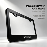 Cadre de plaque d'immatriculation ABS standard américain BOLONG Factory, logo personnalisé OEM ODM, support de plaque d'immatriculation de voiture, taille américaine, accessoires automobiles