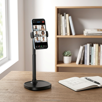 Nuevo Soporte de Escritorio Plegable y Ajustable en Altura para Teléfono, con Zoom 360° para Videollamadas, Reuniones en Línea y Trabajo desde Casa
