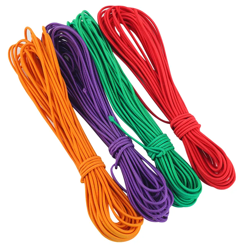 High Quality Colorful round polyester elastic cord 1mm 1.5mm 2.8mm 3mm braided elastic cords string