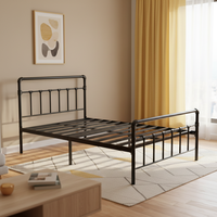 Cadre de lit simple en métal au design moderne pour usage domestique ou hôtelier, convertible, adapté à la chambre à coucher, au salon, à l'appartement