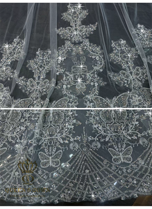 QUEENSGOWN Velo da Sposa Lungo di Lusso Personalizzato con Cristalli, Alta Qualità per Spose - Product Image 5