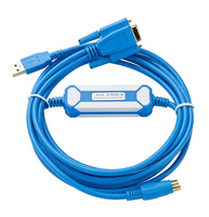 AMSAMOTION UC-PRG020-12A Cable de Programación Aislado de PVC de 2m para PLC Delta Serie AH DVP, Pantalla de Texto HMI Serie DOP-B