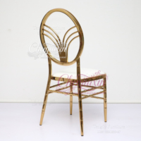 Chaises de banquet empilables en métal doré pour événements, idéales pour les mariages, les fêtes en extérieur et les hôtels de luxe – Vente en gros depuis la Chine