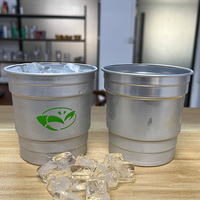 Mugs en aluminium à bord roulé, réutilisables, sans BPA, de qualité alimentaire, pour boissons froides, bar, fête, avec logo personnalisé, tasse à bière en métal