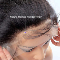 13x4 cheveux raides hd dentelle transparente frontale longue os droite naturelle droite Hd 100% toupet de cheveux humains bruts