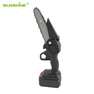 SUNSHINE Mini batterie sans fil 4 ''tronçonneuse rechargeable sans brosse jardin coupe du bois petite scie à chaîne électrique