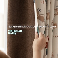 Cortinas Opacas de Poliéster con Estampado Navideño, Aislantes Térmicas, para Habitaciones Infantiles y Dormitorios