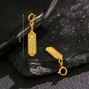 قلادة نسائية مطلية بالذهب عيار 24 قيراط بتصميم مستطيل ومربع للبيع بالجملة - Product Image 2