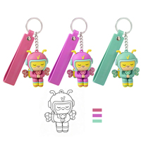 Longzhiyu, usine OEM depuis 20 ans, porte-clés en caoutchouc PVC 3D personnalisé, porte-clés de personnage mignon, style de dessin animé créatif, porte-clés cadeau