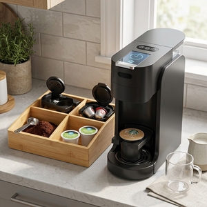 WLS-1702 Cafetera Espresso Profesional en Oferta, Estación de Café Multifunción 4 en 1 Compacta para Cápsulas y Café Molido - Product Image 2