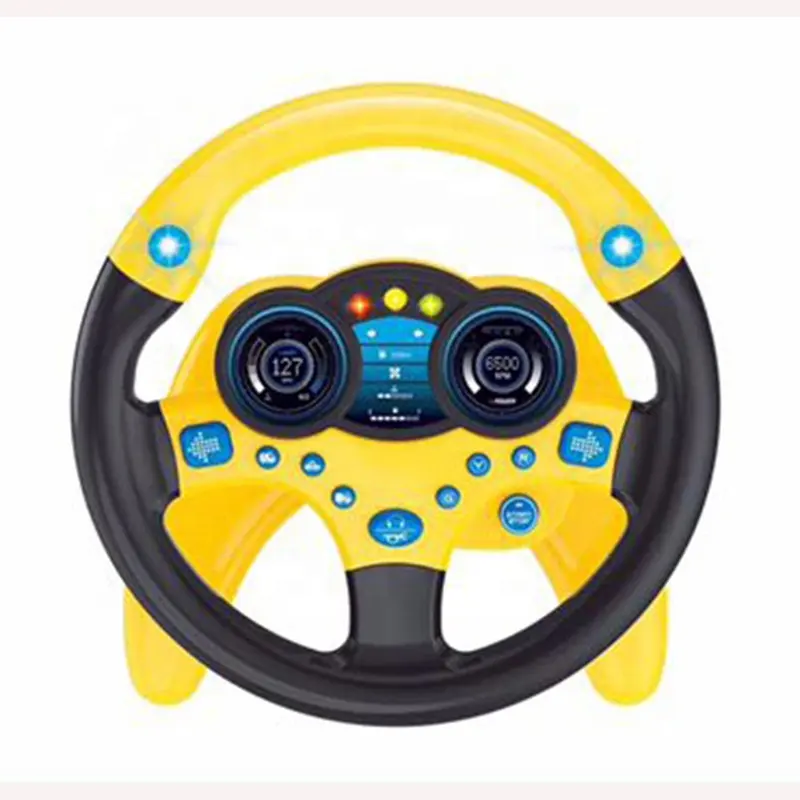 Wholesale children puzzle simulation driving light musical educational baby steering wheel toy