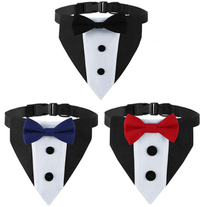 Tanpopo perro esmoquin traje boda Bandana pajarita Príncipe camisa Formal compromiso cumpleaños personalizado mascota perro <span class=keywords><strong>Collar</strong></span> Para Perro - Product Image 6