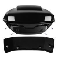 Sac de coffre arrière Grand Tour Pack noir brillant avec loquets noirs compatible avec Harley Touring CVO Road Glide Street Glide 2014-2026