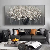 Vente de peinture à l'huile de luxe moderne abstraite arbre doré fleur art mural peinture simple affiche suspendue décoration de la maison vie