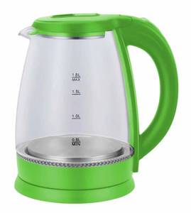 High Boron Glass 1.8L <b>Kettle</b> Red Plastic 1500W Boiling Glass Pot Auto Power Off Function - Product Image 4