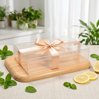 Boîte à tiramisu rectangulaire transparente avec couvercle - Contenant alimentaire en plastique de qualité alimentaire pour mousse et gâteau