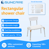 Chaise de douche réglable en hauteur, détachable, avec dossier, montage sans outil, banc de bain antidérapant pour personnes âgées, siège de sécurité pour salle de bain