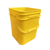 Seau carré en plastique jaune avec poignée, 100 % nouveau matériau, étanchéité renforcée, 2L, 4L, 10L, 25L, 35L, 40L, petit format, économique