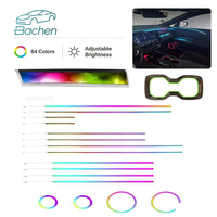 Kit d'éclairage d'ambiance pour voiture Lexus RX 350h 2023-2025, 64 couleurs LED, mise à niveau de l'intérieur, décoration d'ambiance, style cristal, 12v 3-5w