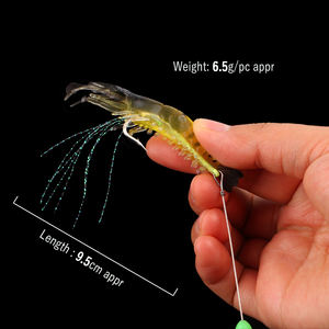 Señuelo de Pesca Realista de Camarón Artificial Suave con Anzuelo y Cordón Luminoso, Cebo para Pesca de Depredadores, 9.5cm 6g - Product Image 4