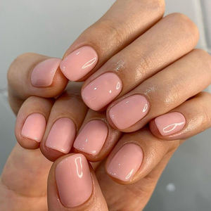 <span class=keywords><strong>Uñas</strong></span> Postizas Acrílicas Cortas para Niños, <span class=keywords><strong>Color</strong></span> Rosa Sólido, Elegantes, al por Mayor, con Empaque Privado - Product Image 2