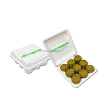 Boîte personnalisée en papier recyclé biodégradable avec logo, plateau en pâte moulée pour dosettes de café, capsules de café, bagasse, bambou, aliments, format carré
