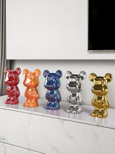 Behanmei luce di lusso 3D resina orso ornamenti cartone animato per <span class=keywords><strong>amore</strong></span> orso bambola ornamenti morbidi per soggiorno TV armadietto del vino armadietto - Product Image 3