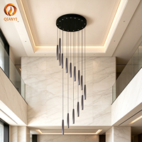 Lampe suspendue LED en tube pour îlot de cuisine, salle à manger, boutique, comptoir de bar, décoration, lampe de plafond suspendue en aluminium en forme de losange pour bureau