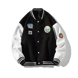 Boy Embroidery Cotton Poly Base Ball Coats Men Baseball Jackets For Men'S With Patch