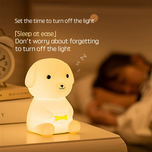 Cute Baby Nursery Led Dog Silicone Pat Night Light Creative Colorful <b>Touch</b> sensor <b>Lamp</b> for Kids Living Room Bedroom Decor - Product Image 5