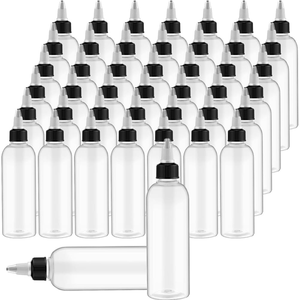 Free Samples 60ml 120ml 150ml 250ml Clear Amber Squeeze <b>Plastic</b> Paint Ink Hair Oil Applicator Bottle with Bamboo Twist Top <b>Cap</b> - Product Image 2
