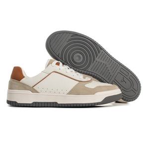 Chaussures de course Air <span class=keywords><strong>Dunk</strong></span> pour hommes, style européen, basses, en cuir véritable, baskets blanches et brunes, lacets, tendance mode, semelle intermédiaire en caoutchouc - Product Image 2