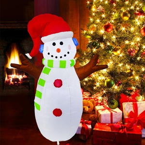 4ft giáng sinh inflatables Snowman ngoài trời sân trang trí Giáng sinh thổi lên tuyết người đàn ông với đèn LED & giáng sinh hat - Product Image 2