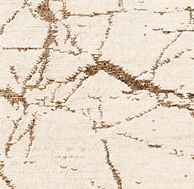 Tapis de salon en laine et jute fait main, aspect marbre naturel abstrait, couleur crème/bronze, à poils longs et doux, ciselé à la main - Product Image 3