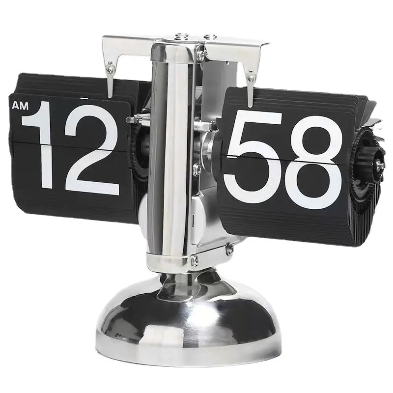 Luxury Modern Automatic Digital Mechanical Clocks 3D Design Art Horloge Creative Automatic Page Turning Clock