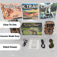 Caméra de chasse infrarouge PR801 avec capteur CMOS 60MP, vidéo 8K, vision nocturne étanche, Wi-Fi, écran 2 pouces, FCC/CE/ROHS