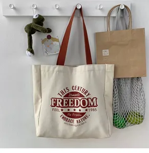 Eco-Friendly Personalized Reusable Shopping Vest Cotton Canvas Tote Bag With Custom Printed Logo For Grocery And Gift Giving