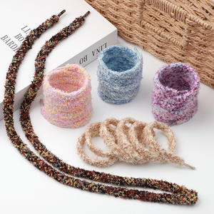 WEGOOODZF <span class=keywords><strong>Lacets</strong></span> de chaussures de sport unisexes en toile épaisse et plate, colorés, doux et moelleux, de 13 mm de large, style chenille - Product Image 4