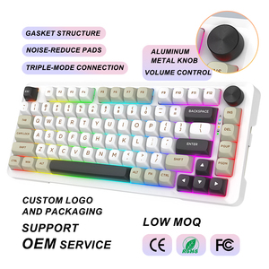 คีย์บอร์ดเกมมิ่งไร้สาย 81 ปุ่ม 2.4GHz คีย์บอร์ดแบบกำหนดเองได้ โครงสร้าง Gasket RGB แบบถอดเปลี่ยนสวิตช์ได้ คีย์บอร์ดเกมมิ่งแบบกลไกสำหรับคอมพิวเตอร์ - Product Image 1