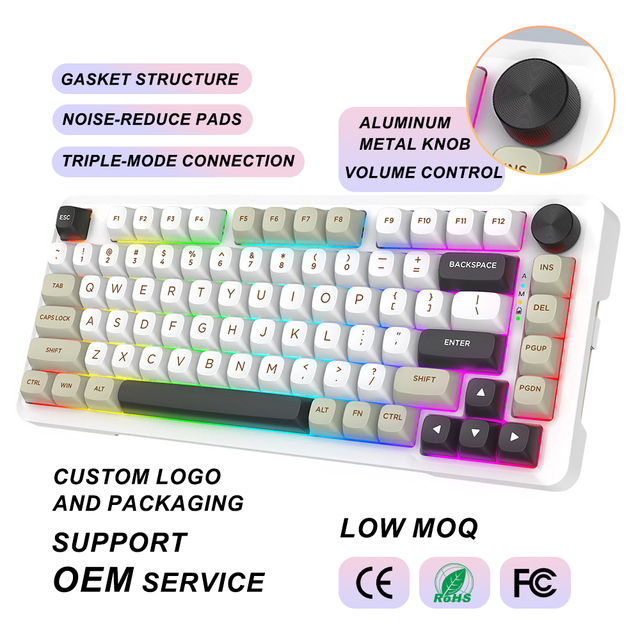 81 Keys 2.4Ghz Wireless Gaming Keyboard Custom Keyboard RGB Gasket Structure Hot Swappable Mechanical Gaming Computer Keyboard